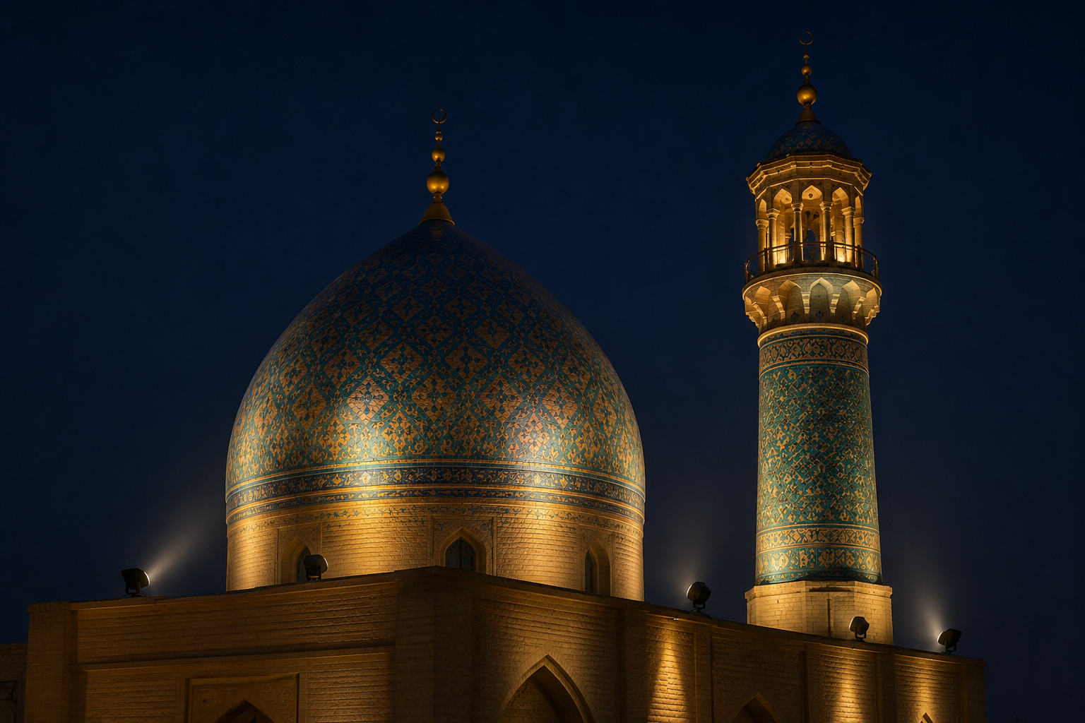 رنگ نور و زاویه تابش به گنبد و گلدسته؛ چگونه نور مناسب جلوه معماری را تقویت می کند