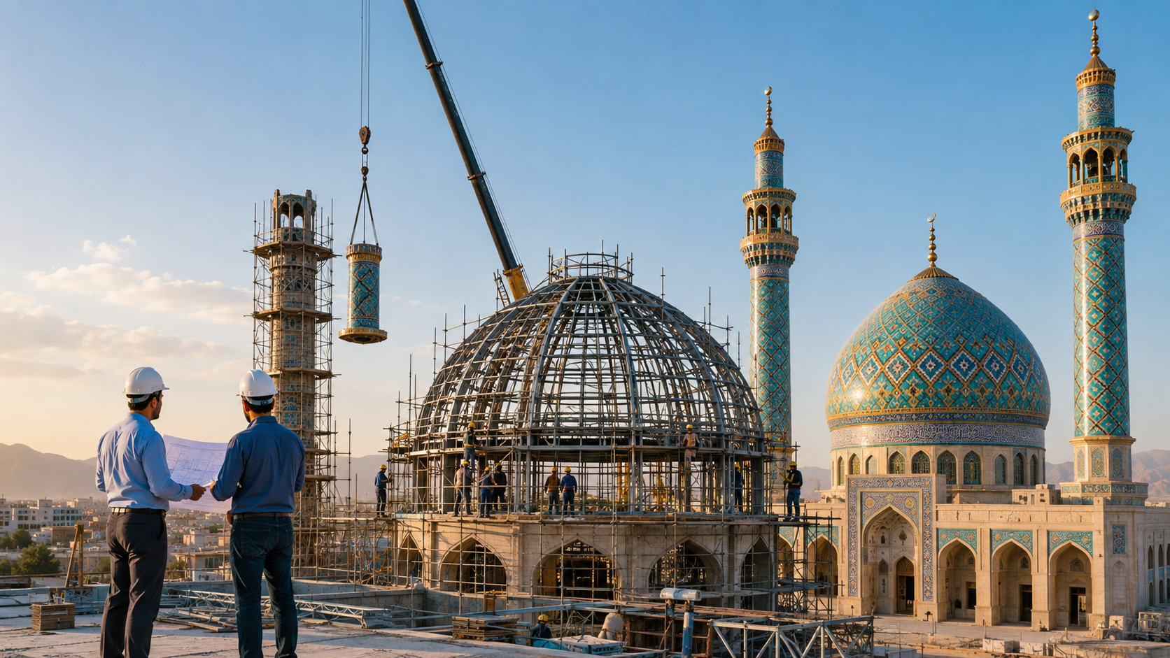 مراحل اجرای ساخت گنبد گلدسته از بررسی تا تحویل